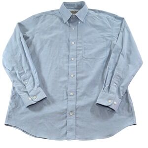 Duluth Trading Co Mens Button Down Long Sleeve Light Blue Cotton Shirt M‎